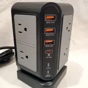 USB A & C Power Strip Tower, Surge Protector with 8 AC Outlet 4 USB ports