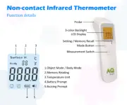 Touchless Thermometer, Forehead Thermometer with Fever Alarm and Memory Function