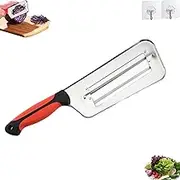 Stainless Steel Shredder, Dual Blade Julienne Cutter Cabbage Shredder, Multifunctional Vegetable Cutter, Creativity Fruit Peeler, for Sauerkraut Coleslaw (1pc)