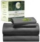 Rayon from Sheets Queen Size Bed Luxury Silk Sheets Cooling Sheets, Grey Beds...