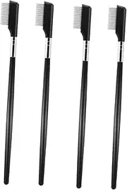 Generic 4pcs Eyelash Extension Tool Eyelash Mascara Eye Lash Brush Lash Separator Comb Metal Eyelash Comb Eyelash Comb and Eyebrow Brush Eyebrow Brush Eyelash Comb Stainless Steel Black