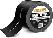 Tape King Gaffers Tape 2-Roll Pack- 2” W x 30 Yards Per Roll (180 ft) - Cloth Matte Black Backing, Rubber Adhesive Leaves No Residue, Secure Cords to Stages, for Concerts, Weddings