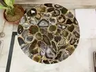 Black Wild Geode Agate Coffee Table Top, Agate Stone Center Table Top, Home Deco