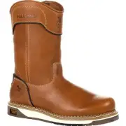 GEORGIA BOOT Men's 10" AMP LT Wedge Soft Toe Pull On Work Boot Brown - GB00349,