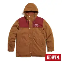 在飛比找momo購物網優惠-【EDWIN】男裝 都會羽絨夾克連帽外套(黃褐色)
