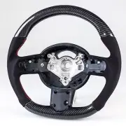 Carbon Flat Bottom 3 Spoke Suede Steering Wheel For Mini R50 R52 R53 2002-2008 (for: Mini)