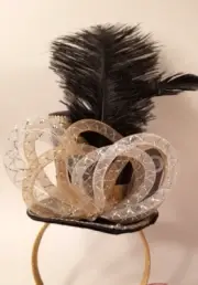 Top Hat Headband Feather Sparkle Adult One Size New Year's Ages 14+