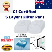 Adult PM2.5 Face Mask Filter Qualified Anti Pollution Filters Pad 5 Layers