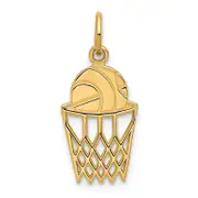 14K Yellow Gold Basketball In Net Charm