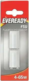 Eveready Fluorescent Tube Light Starter 4-65W Twin Pack, Cool White, 350 Lumens, 65W, 1 Count