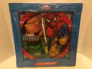 MARVEL HEROES HULK THE THING SPIDER MAN WOLVERINE 13.75" Glass Wall Clock NIB!