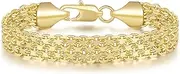 [CISSIEPERAL] Bracelet 14K Gold Bracelets for Women Gold Bracelet for Men Women’s Bracelet Widen Chain Bracelets Gold Jewelry Gifts 6.5/7/7.5/8/8.5in