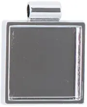 1 Silver Plated Pewter 1 1/4" Square Bezel Pendant Setting *