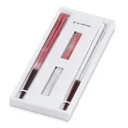 Le Creuset Couple Chopsticks & Chopstick Rest Set Rose Quartz Stoneware 23cm