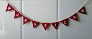 #PBr PERSONALISED Customized NAME BUNTING Banner Garland fabric handmade nursery