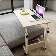 , Laptop Table with Wheels, Medical Chair/Bed Table, Sofa Side Table for Living Room Portable Desk Tray Table, Height Adjustable, Use for Home Meals Work and Activities(C,80 * 40cm)