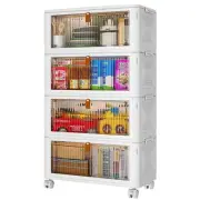 4 Tier Plastic Storage Bins with Lids 35QT Stackable Storage Containers with ...