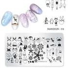 Snow Flake Flower Elk Nail Art Template Christmas Stamping Plates Image Stencil