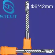 2pcs HQ 6mm *42mm Carbide CNC Router Bits One Single Flute End Mill Cutter Tools