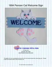 Persian Cat Welcome Sign- Plastic Canvas Pattern or Kit