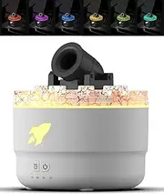 Small Vapor Cannon Blast Cloud Aroma Desktop Humidifier Portable Air Mist LED Diffuser for Bedroom (white)