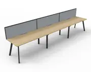 RAPIDLINE RAPID ETERNITY SINGLE SIDED WORKSTATION With Screen 3 Person W1500 x D750 x H730mm (per user) Natural Oak Top Black Frame