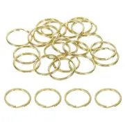 30Pcs Flat Split Ring, 0.8" Dia Brass Round Ring Circle Keychain Hook