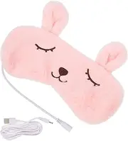 Ipetboom Heated Eye Mask Cartoon Sleep Warm Electric Eye Pad for Sleeping Soft for Dark Circles and Eye Fatigue Relief