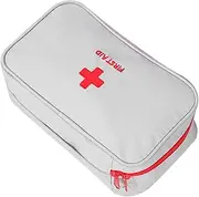 Mini First Aid Kit Bag Empty Travel Pills Organizer Storage Box for Outdoor Camping Emergency Gray Empety Emergency Bag First Aid Supplies Pill