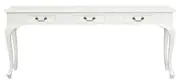 Queen Anne 3 Drawer Sofa Table - White