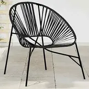 Black Poly Rattan Garden Egg Chair - Patio, Lounge, Outdoor Seating, Camping, Backyard & Porch Furniture - Weather Resistant Chairs