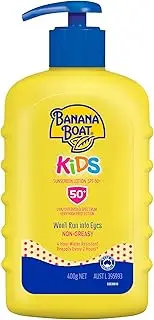 Banana Boat Kids Sunscreen Lotion SPF50+ 400g, UVA/UVB, Mild & Gentle, Fragrance-Free, 4-Hour Water Resistant, Made in Australia
