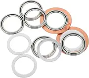 Ciieeo 12pcs Transmission Oil Drain Gasket Differential Cover Gasket Differential Shim Kit Rear Differential Drain Washer Transfer Case Gasket Rear Axle Seal Washer Axle Seal Gasket Metal