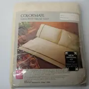 Vtg NOS Sears Colormate Sheet Full Fitted Perma Prest Percale Autumn Wheat 54x75