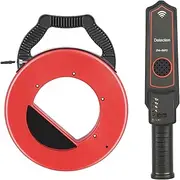Pipe Locators, 30M/100Ft Pipe Blockage Detector, Handheld Waterproof Sensitivity Adjustable Wall Scanner, Pipeline Blocking Clogging Scanner for PVC Metal Water Pipes 30M Red