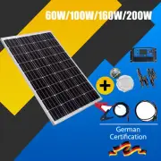 60W 100W 130W 200W Solar Panel 12V Generator Camping Power Battery Charger Mono