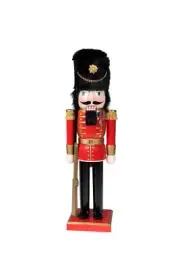 Clever Creations Red Coat 14 Inch Traditional Wooden Nutcracker, Festive Chri...
