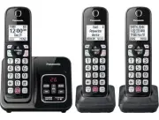 Panasonic Cordless Phone Contrast Display, Expandable System with 3 Handsets Blk