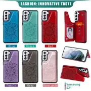 Flower Embossed Leather Phone Case For Samsung S21 S20 S10 S9 S8 Note 9 10 20