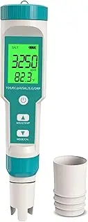 pH Meter, 7 in-1 pH/TDS/EC/ORP/S.G/Salinity/Temp Meter, Digital pH Tester with LCD Backlight Waterproof High Accuracy for Drinking Water, Hydroponics, Spas, Swimming Pool and Aquarium