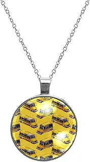 [Diusye] Necklaces for Women, Many School Bus Print Stainless Steel Pendant Necklace Jewelry Birthday Anniversary Wife Girls Friends Gift