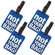 4x Tosca Attitude Travel Luggage Suitcase Name/Address Bag Tag - Not Your Bag