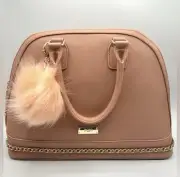 NWT BCBG Large Blush Bag with Gold Hardware and Pom Pom (MSRP $779) $175