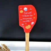 Silicone Cooking Spatula Eat Well Today for Tomorrow We Diet Fun Red