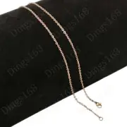Real 18K Rose Gold Filled Tarnish-Free 16 inch 2.4 mm Cable Chain Necklace S146R