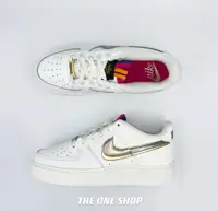 在飛比找樂天市場購物網優惠-NIKE AIR FORCE 1 白色 奶油白 雙勾 金銀雙