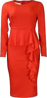 [Generic] Ladies' High Waisted Dress Formal Solid Color Business Dresses Classic High Waisted Tight Frock