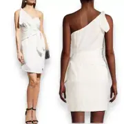Aidan by Aidan Mattox Ivory One Shoulder Draped Wrap Mini Dress Size 2/XS