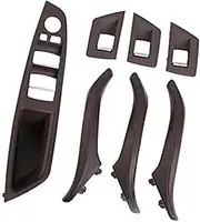 XEBRAD RHD LHD Car Left Right Interior Door Leather Handle Assembly Sets, for, 5 Series F10 F11 2010-2017 Inner Car Door Handle Assembly(Moka)