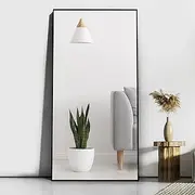 CASSILANDO Full Length Mirror 165cm × 60cm, Floor Big Mirror,Standing Mirror, Against Wall for Bedroom, Black